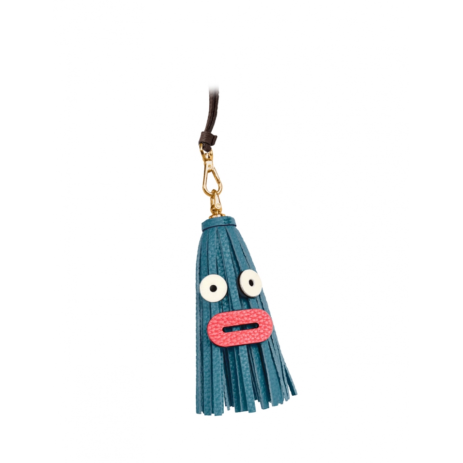 'Octopuce Mini' Accessoire en Cuir Nappa Indigo & Or