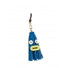 'Octopuce Mini' Accessoire en Cuir Nappa Cyan & Or