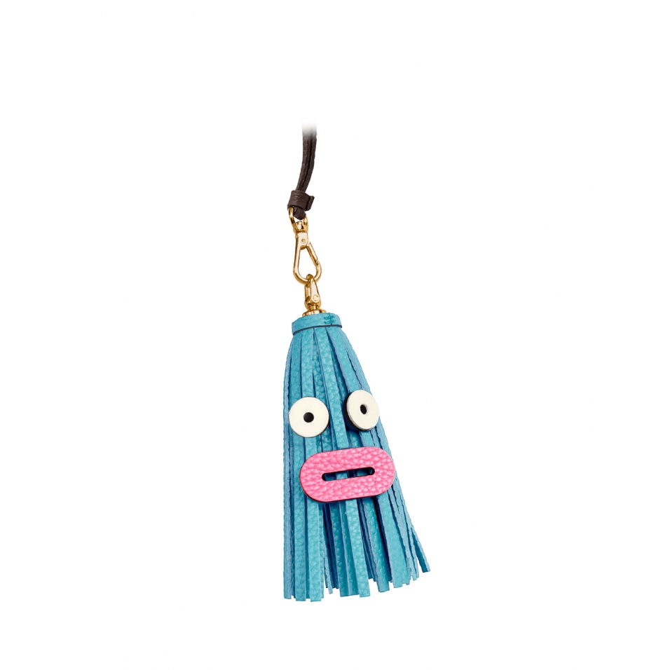 'Octopuce Mini' Accessoire en Cuir Nappa Azur & Or