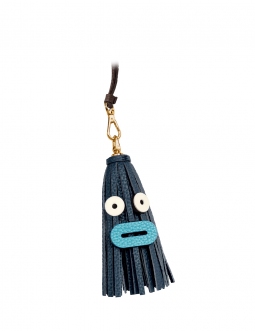 'Octopuce Mini' Accessoire en Cuir Nappa Bleu Nuit & Or
