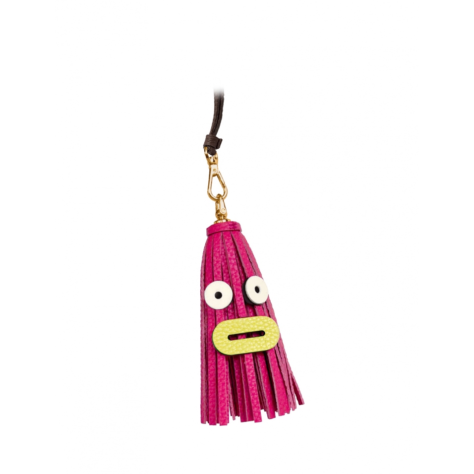 'Octopuce Mini' Accessoire en Cuir Nappa Fuchsia & Or