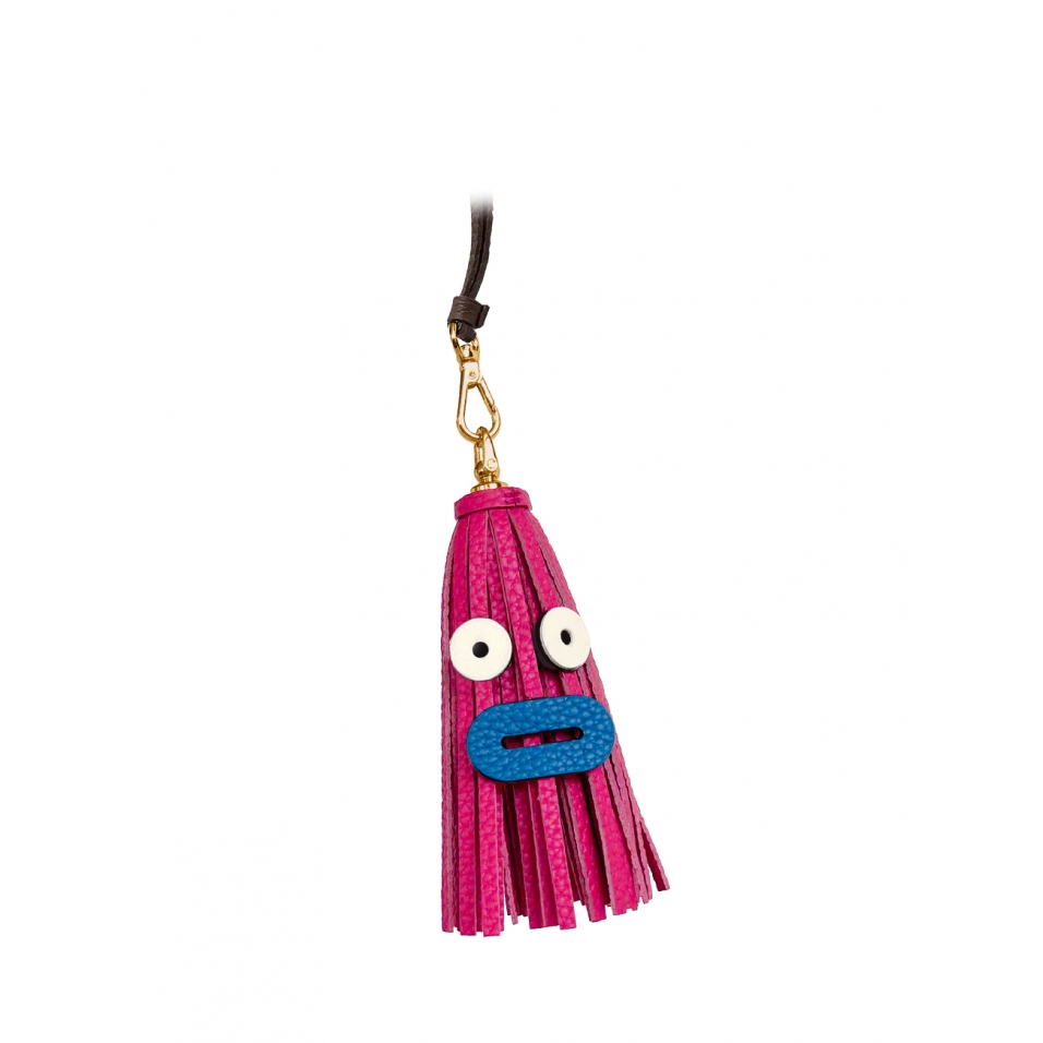 'Octopuce Mini' Accessoire en Cuir Nappa Fuchsia & Or