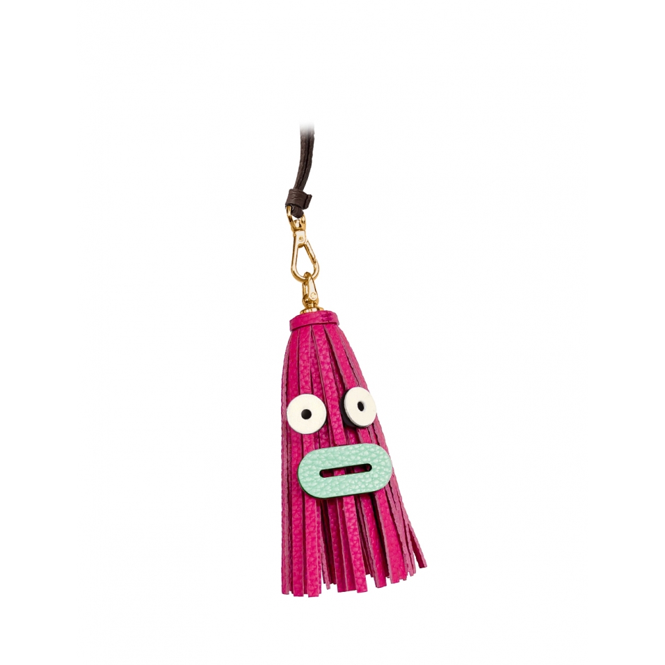 'Octopuce Mini' Accessoire en Cuir Nappa Fuchsia & Or