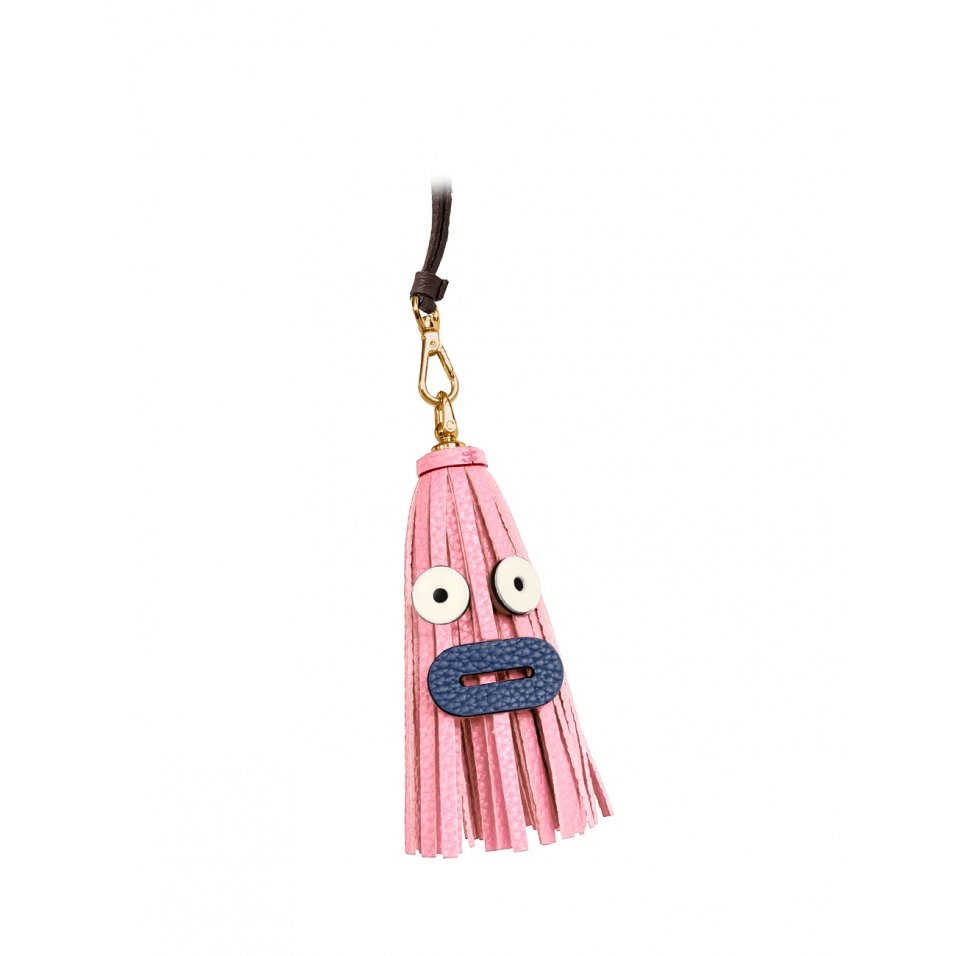 'Octopuce Mini' Accessoire en Cuir Nappa Rose Poudré & Or