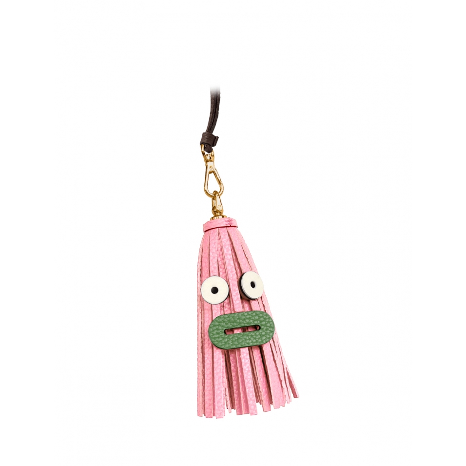 'Octopuce Mini' Accessoire en Cuir Nappa Rose Poudré & Or