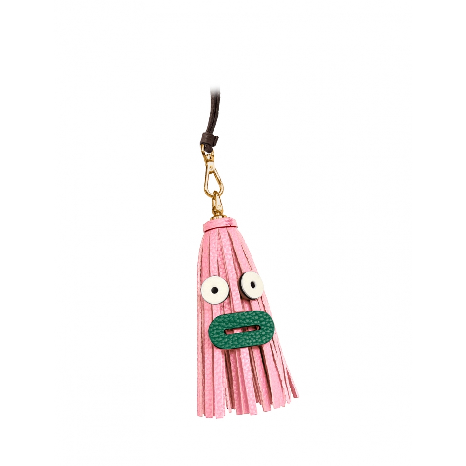 'Octopuce Mini' Accessoire en Cuir Nappa Rose Poudré & Or
