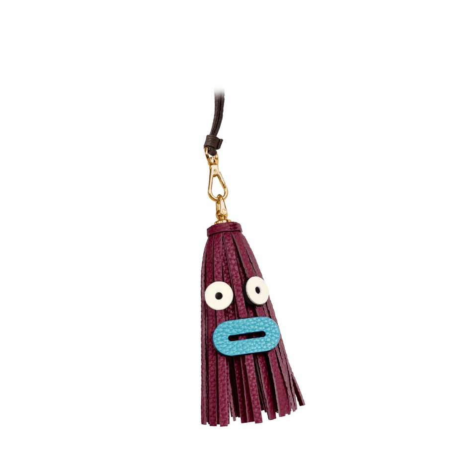 'Octopuce Mini' Accessoire en Cuir Nappa Bordeaux & Or