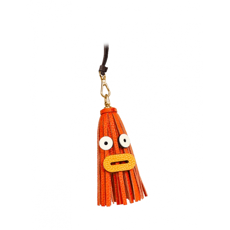 'Octopuce Mini' Accessoire en Cuir Nappa Orange & Or