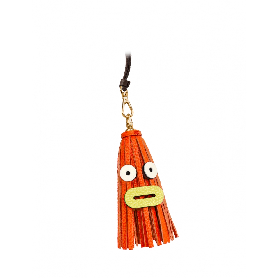 'Octopuce Mini' Accessoire en Cuir Nappa Orange & Or
