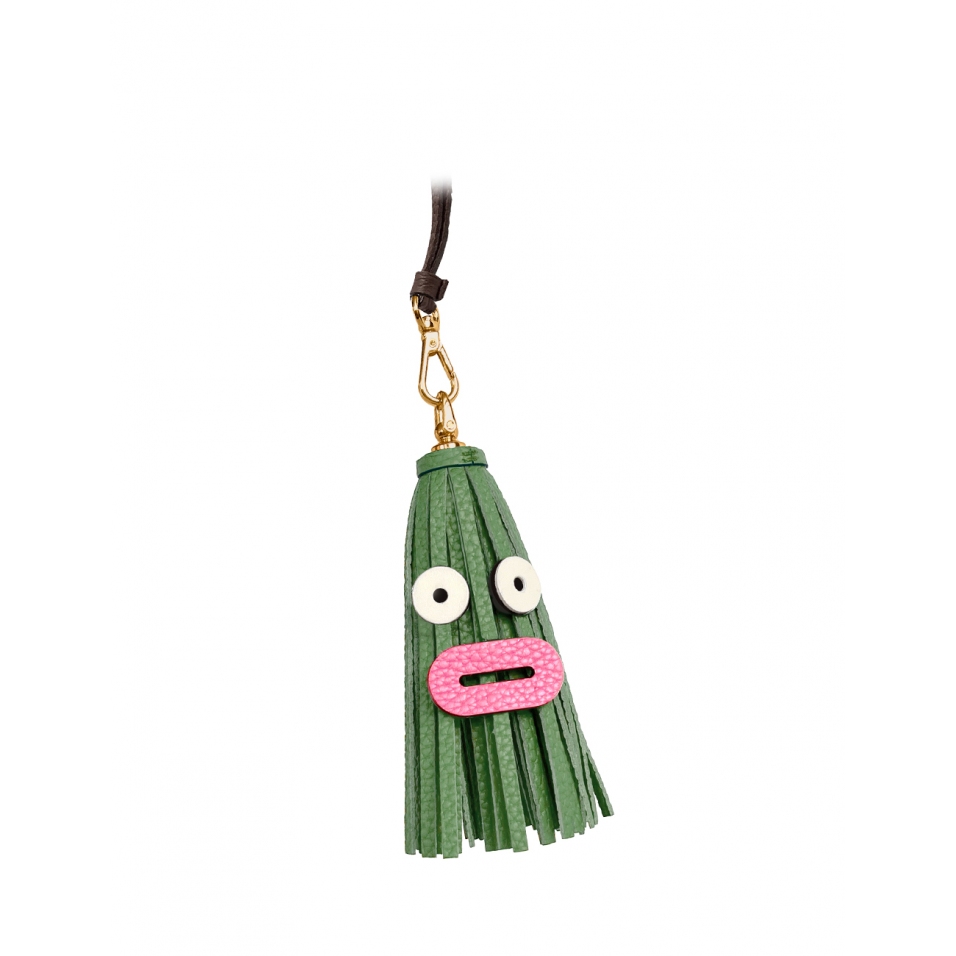 'Octopuce Mini' Accessoire en Cuir Nappa Asperge & Or