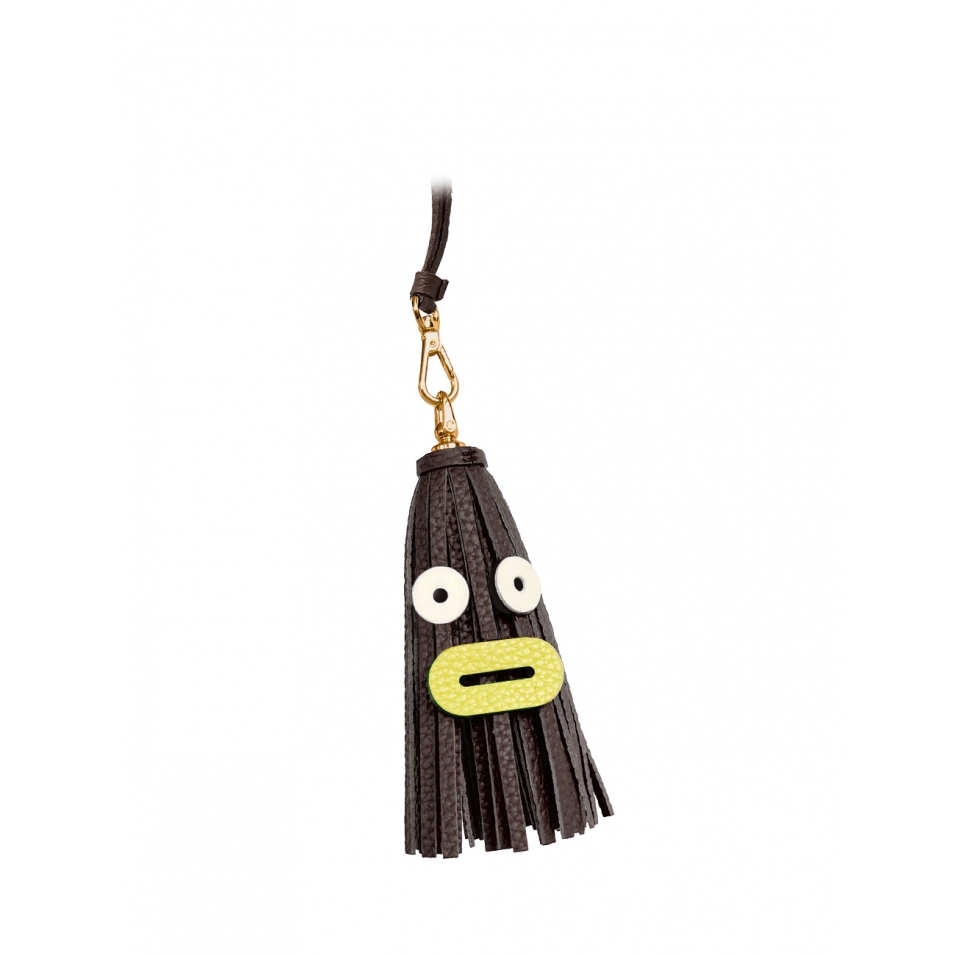 'Octopuce Mini' Accessoire en Cuir Nappa Chocolat  & Or