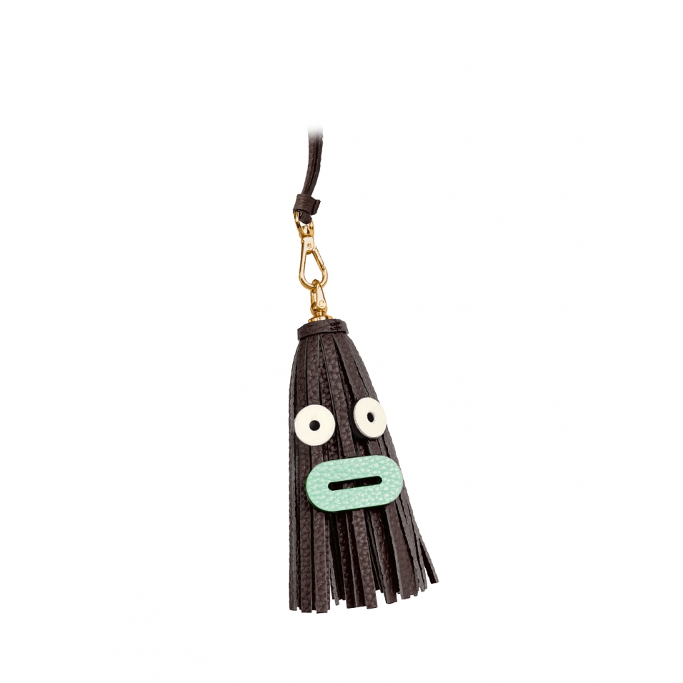 'Octopuce Mini' Accessoire en Cuir Nappa Chocolat  & Or