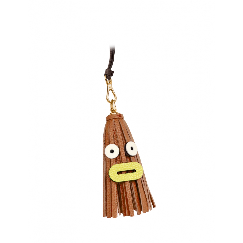 'Octopuce Mini' Accessoire en Cuir Nappa Cognac & Or
