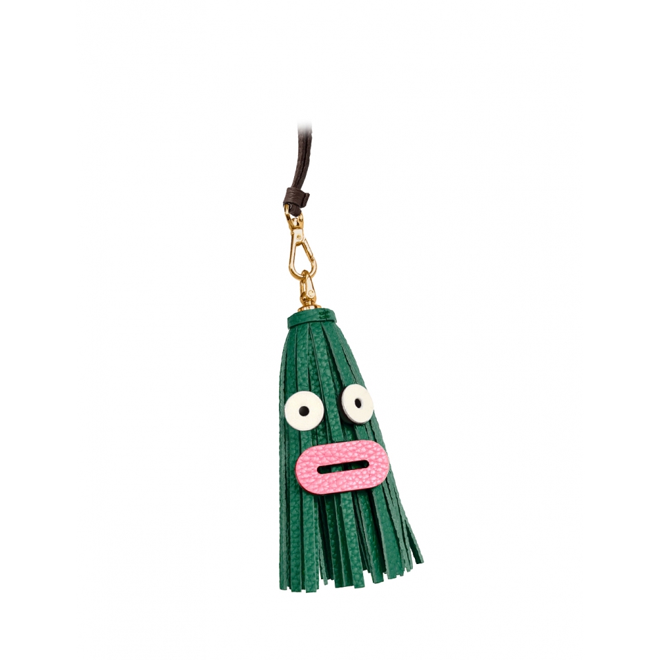 'Octopuce Mini' Accessoire en Cuir Nappa Vert Pin & Or