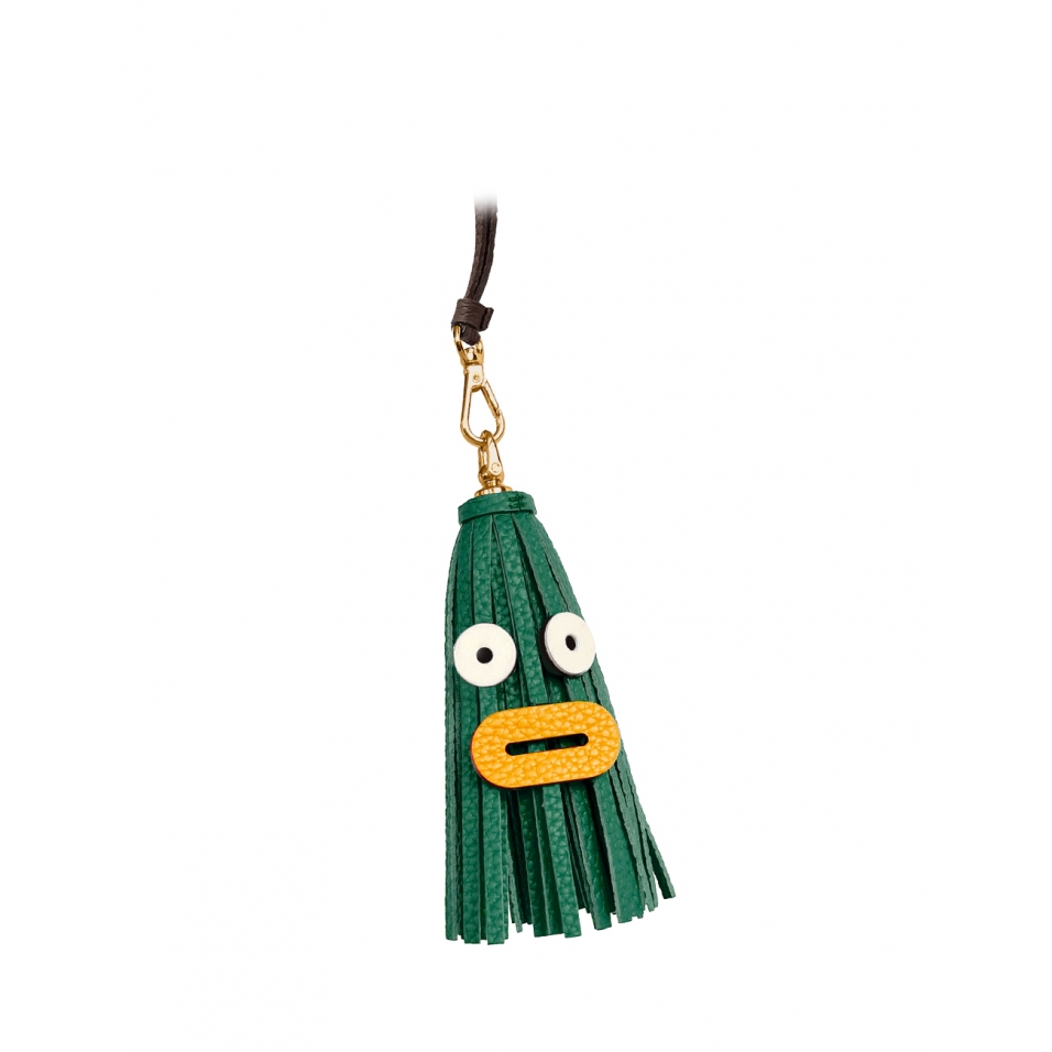 'Octopuce Mini' Accessoire en Cuir Nappa Vert Pin & Or