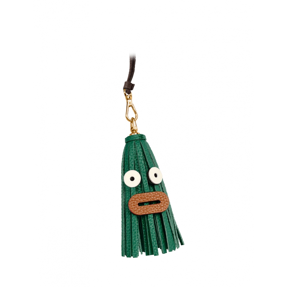 'Octopuce Mini' Accessoire en Cuir Nappa Vert Pin & Or