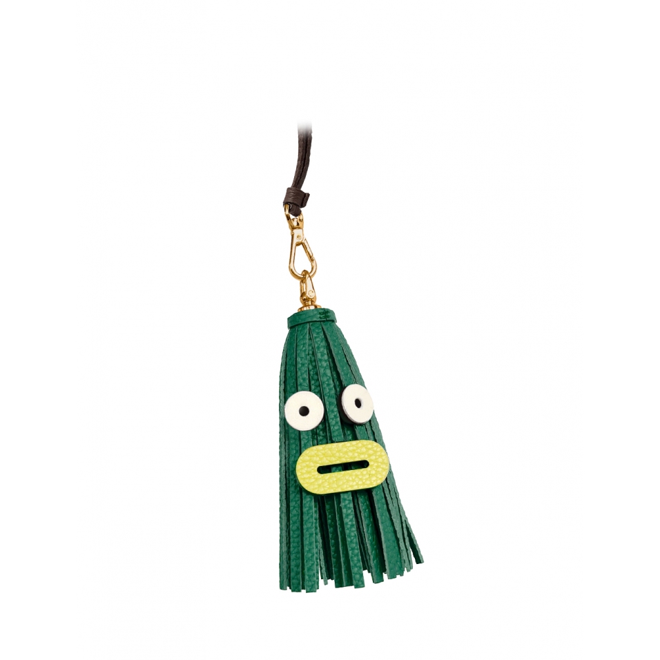 'Octopuce Mini' Accessoire en Cuir Nappa Vert Pin & Or