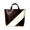 'Batignolles Duo' Sac Cabas Cuir Nappa Chocolat et Or
