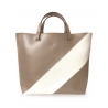 'Batignolles Duo' Sac Cabas Cuir Nappa Taupe et Or