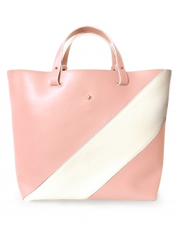 'Batignolles Duo' Sac Cabas Cuir Nappa Rose poudré et Or