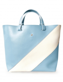 'Batignolles Duo' Sac Cabas Cuir Nappa Azur et Or