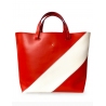 'Batignolles Duo' Sac Cabas Cuir Nappa Rouge et Or