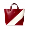'Batignolles Duo' Sac Cabas Cuir Nappa Bordeaux et Or
