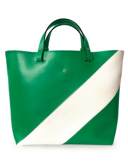 'Batignolles Duo' Sac Cabas Cuir Nappa Lagon et Or