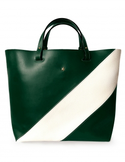 'Batignolles Duo' Sac Cabas Cuir Nappa Sapin et Or