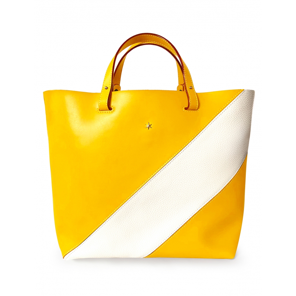'Batignolles Duo' Sac Cabas Cuir Nappa Miel et Or