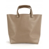 'Batignolles' Sac Cabas Cuir Nappa Taupe et Argent