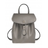 'Fontainebleau' Leather Backpack Light grey & gold