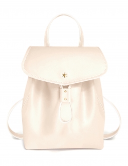 'Fontainebleau' Sac à dos Cuir Crème & Or