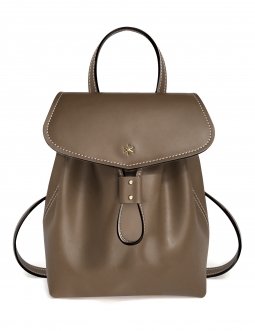 'Fontainebleau' Sac à dos Cuir Grizzli & Or