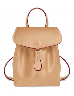 'Fontainebleau' Leather Backpack Dijon & Gold