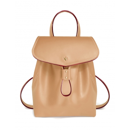 'Fontainebleau' Leather Backpack Dijon & Gold