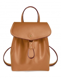 'Fontainebleau' Sac à dos Cuir Cognac & Or