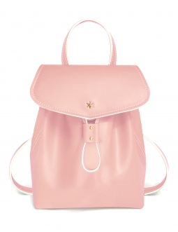 'Fontainebleau' Leather Backpack Light Pink & Gold