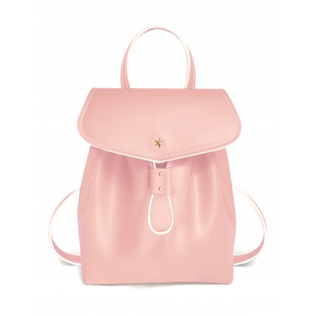 'Fontainebleau' Leather Backpack Light Pink & Gold