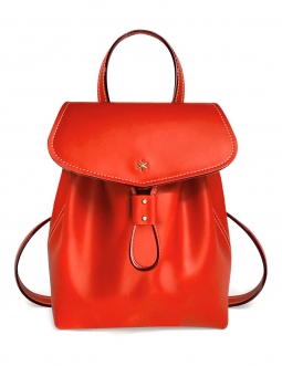 'Fontainebleau' Sac à dos Cuir Écrevisse & Or