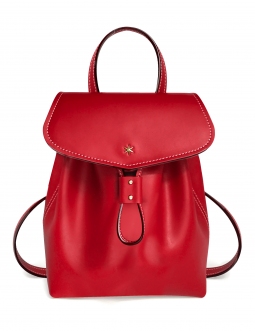 'Fontainebleau' Leather Backpack Bordeaux & Gold