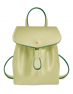 'Fontainebleau' Sac à dos Cuir Asperge & Or