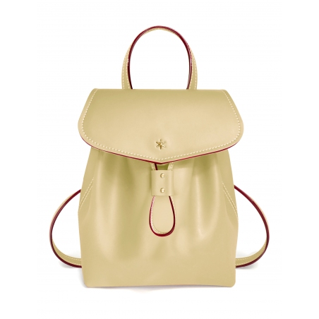 'Fontainebleau' Leather Backpack Anis & Gold