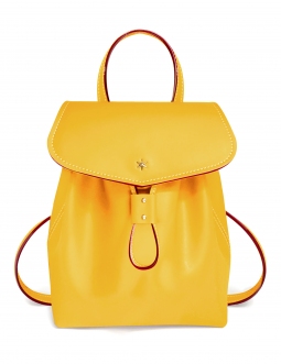 'Fontainebleau' Sac à dos Cuir Miel & Or
