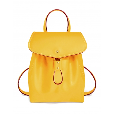'Fontainebleau' Leather Backpack Yellow & Gold