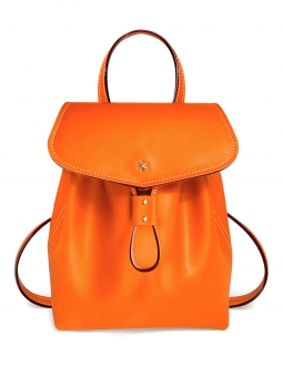 'Fontainebleau' Leather Backpack Orange & Gold