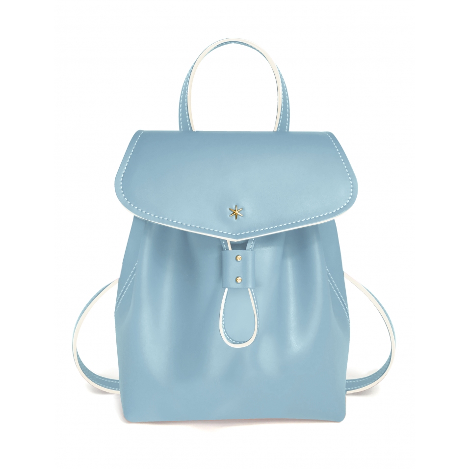 'Fontainebleau' Sac à dos Cuir Azur & Or