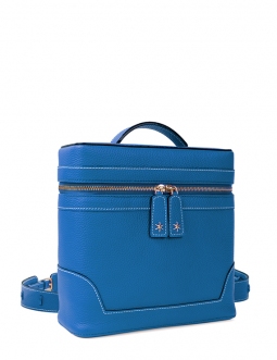 'Écrins' Sac à dos Cuir Nappa Cyan & Or