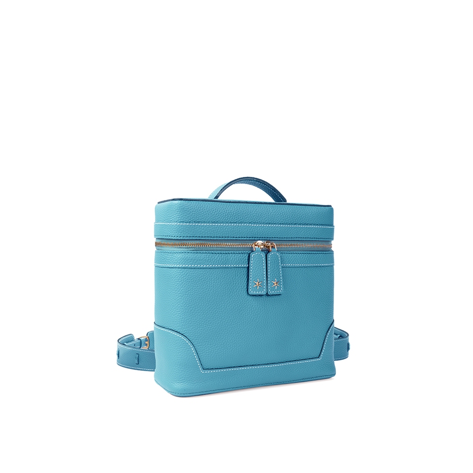'Écrins' Sac à dos Cuir Nappa Azur & Or