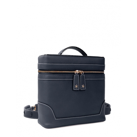 'Écrins' Nappa Leather backpack Dark Blue & Gold